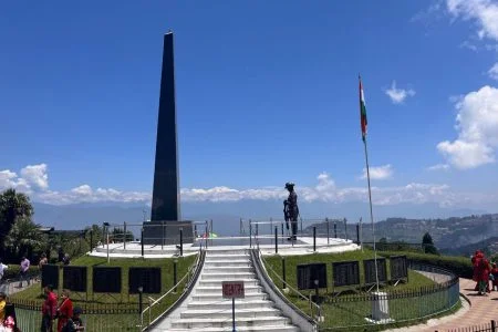 A view of war memorial in Batasia Loop, Darjeeling.
