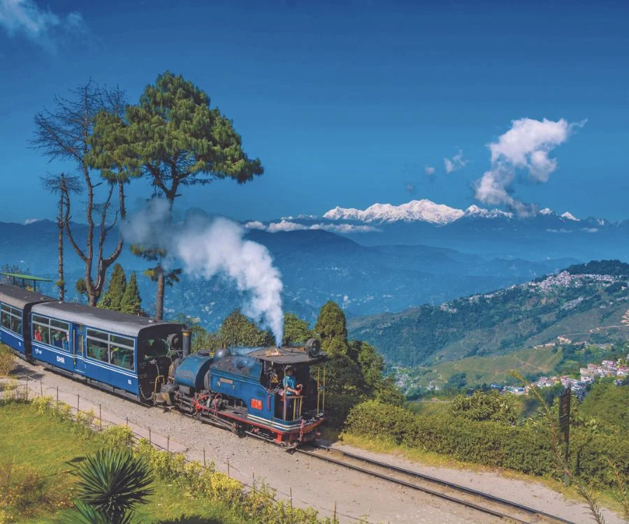 Image of a Toy Train on Batasia Loop Darjeeling.