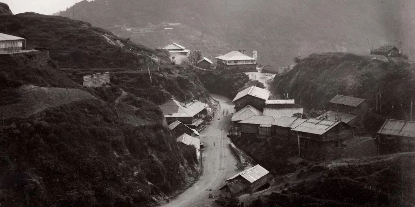 An image of old ghoom station in darjeeling in the 1800 show casing the history of darjeeling